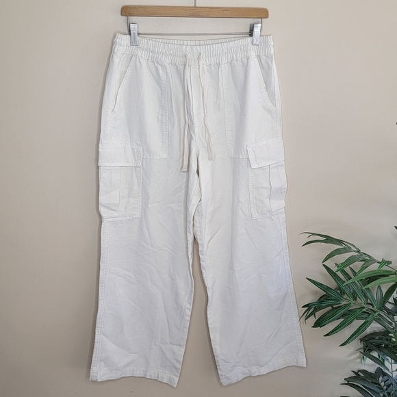 Aerie | High Waist Wide Leg Khaki Cargo Pants Size Medium - Picture 1 of 4
